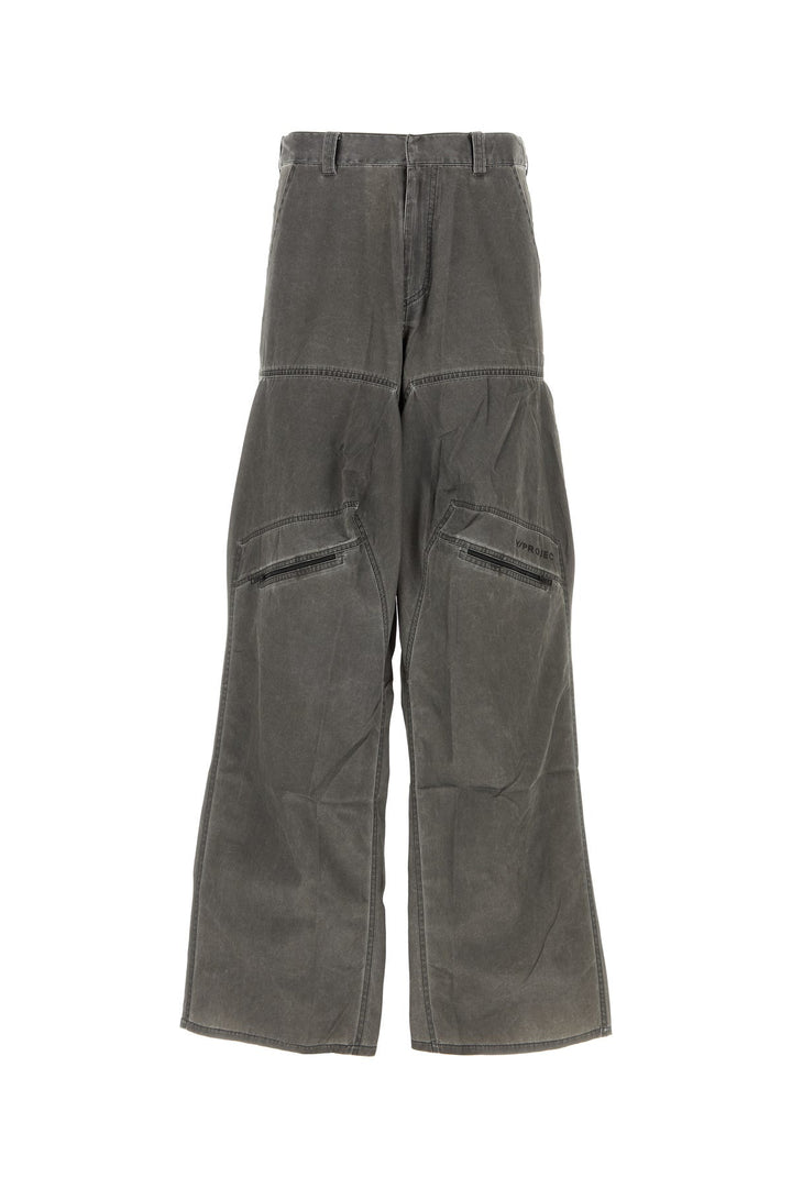 Dark grey nylon blend cargo pant