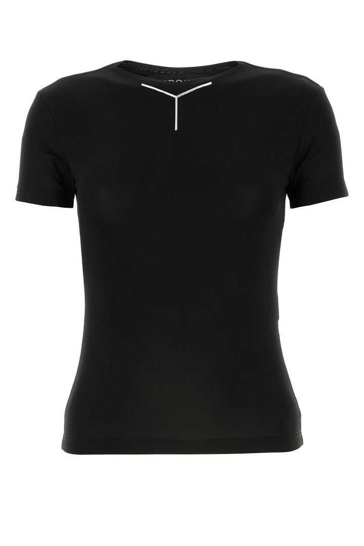 Black stretch viscose t-shirt