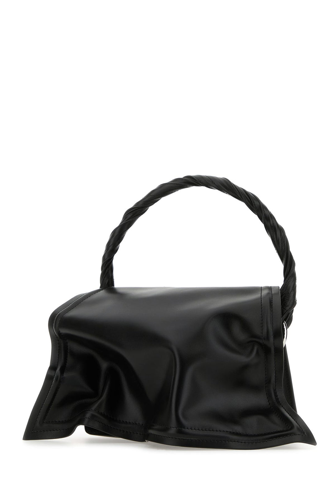 Black leather handbag