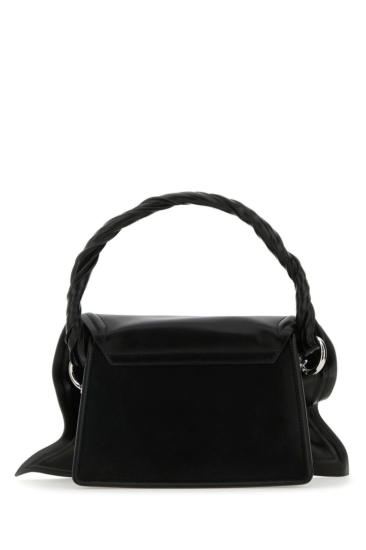 Black leather handbag