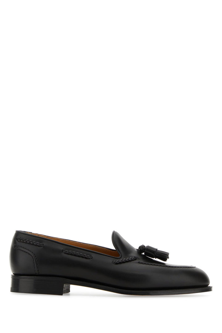 Black leather Belgravia loafers