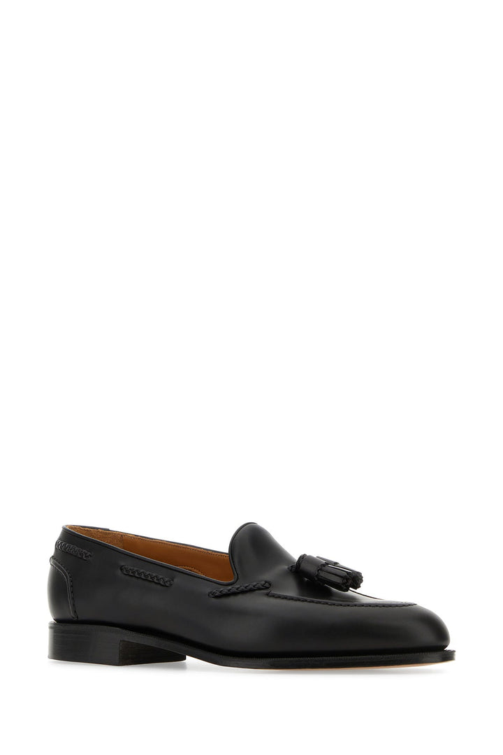 Black leather Belgravia loafers