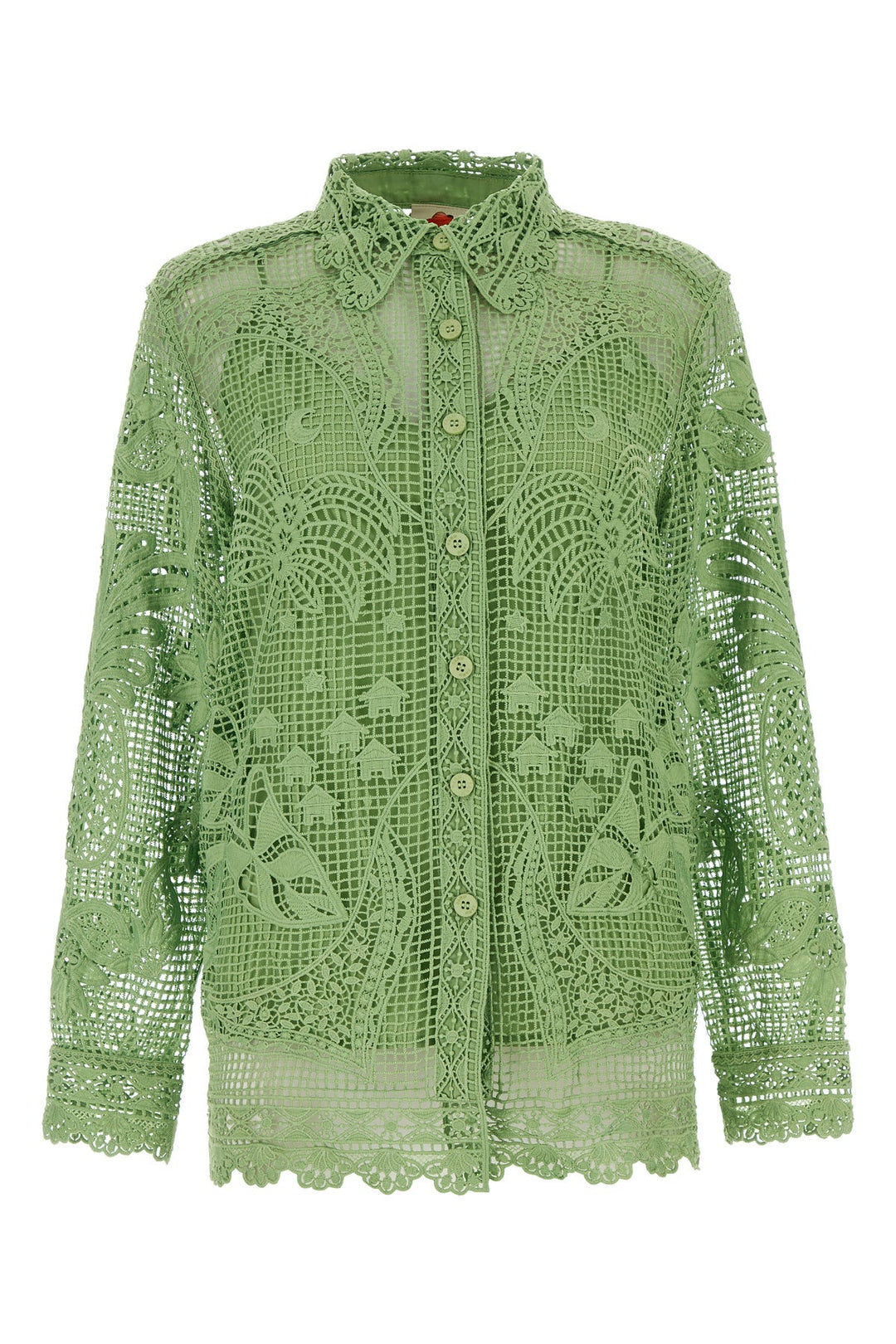 Green guipure shirt