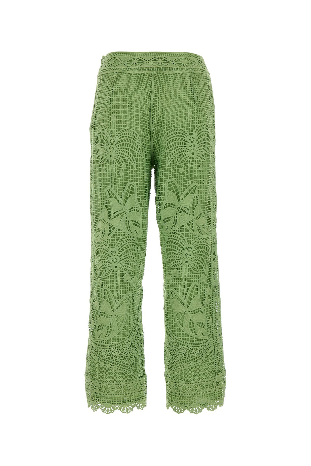 Green guipure pant