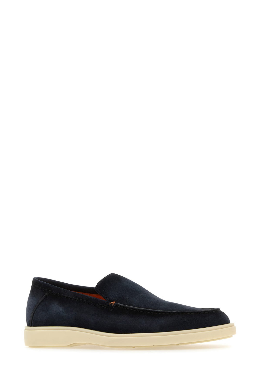 Navy blue suede loafers