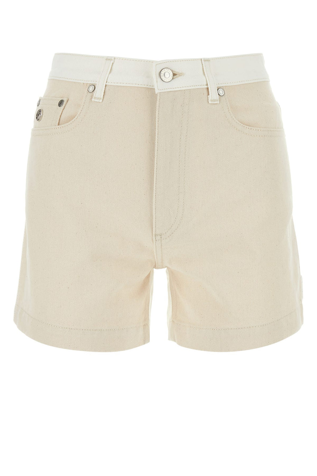 Two-tone denim shorts