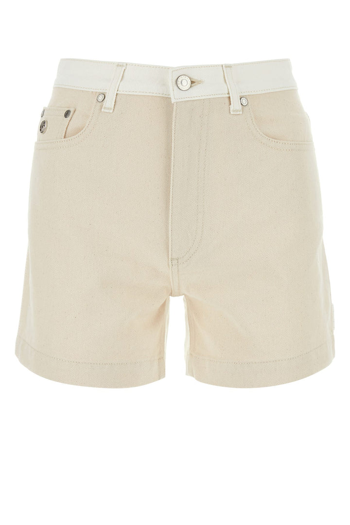 Two-tone denim shorts