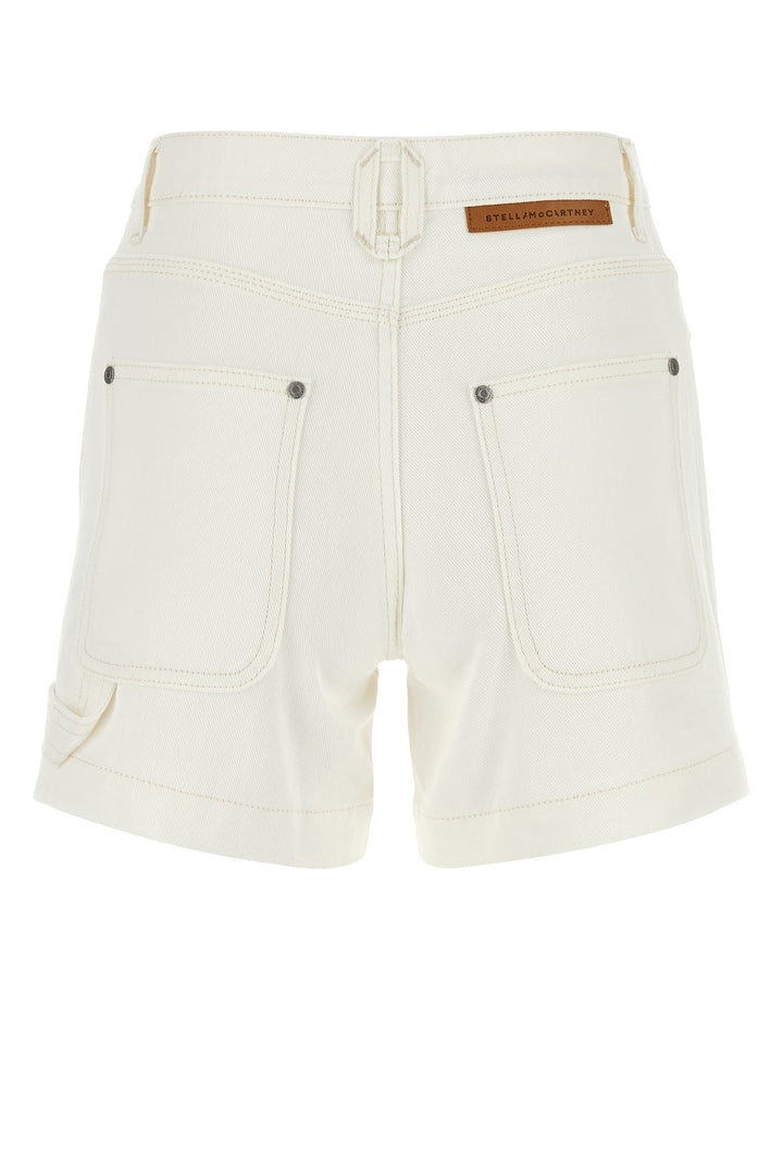 Two-tone denim shorts