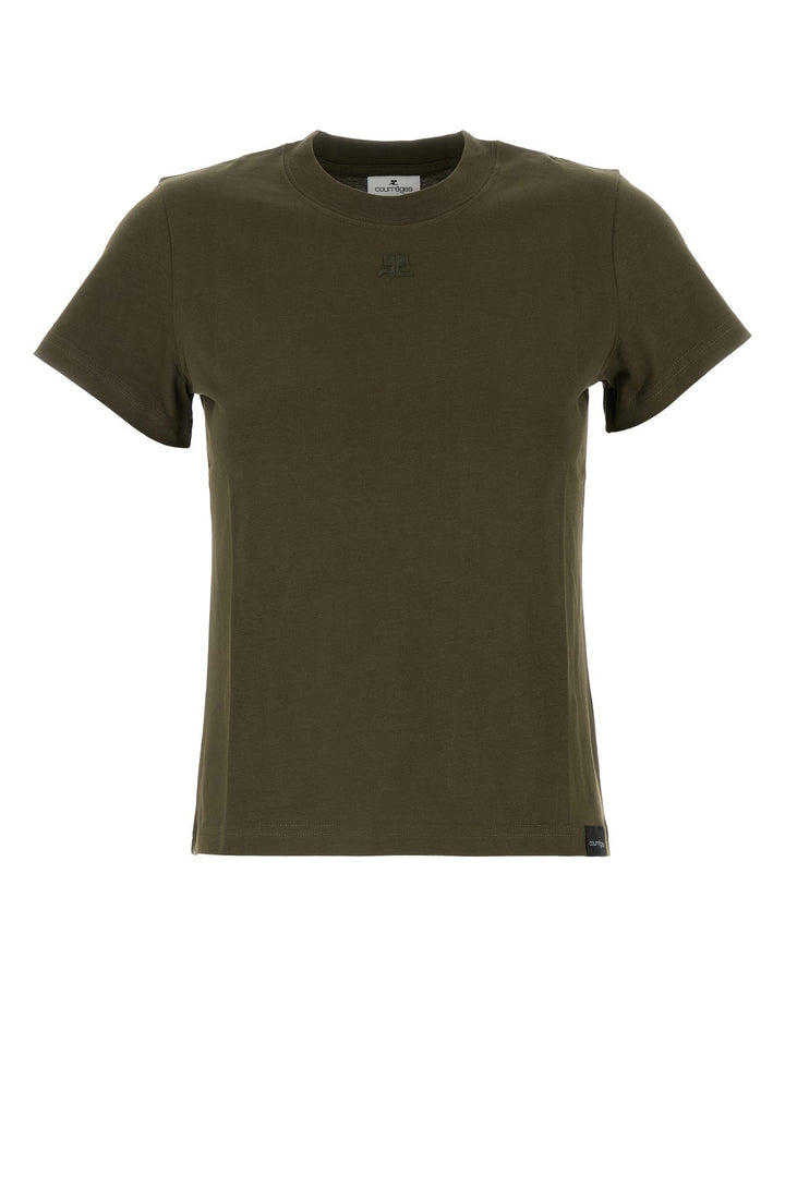 Army green cotton t-shirt