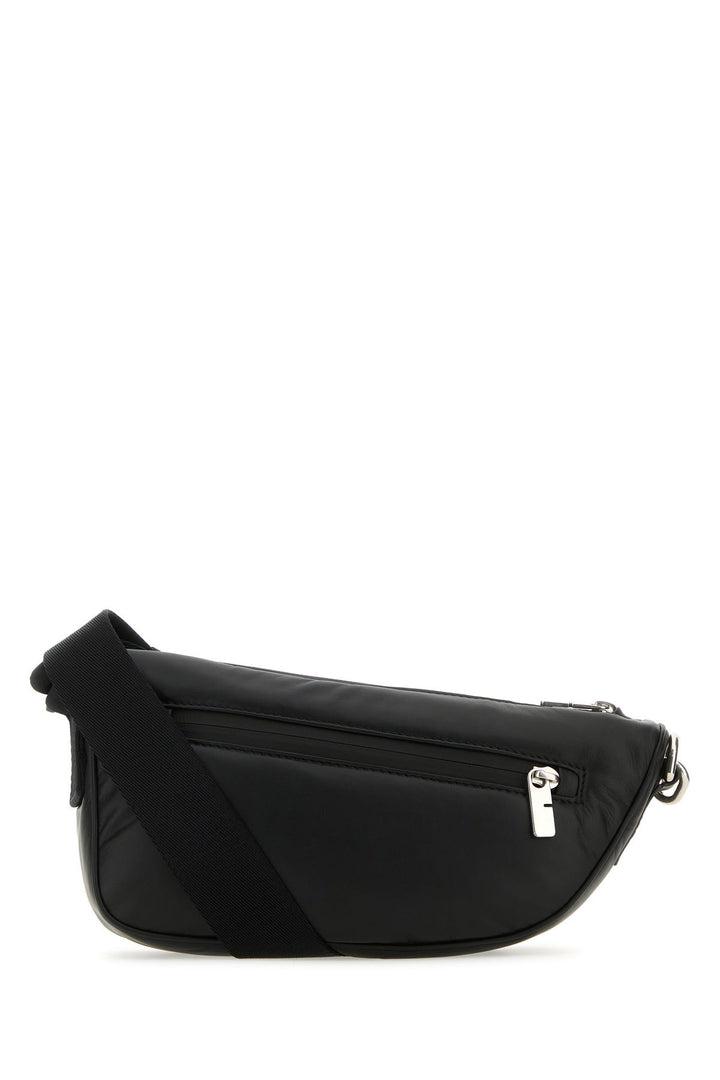 Black leather Shield crossbody bag