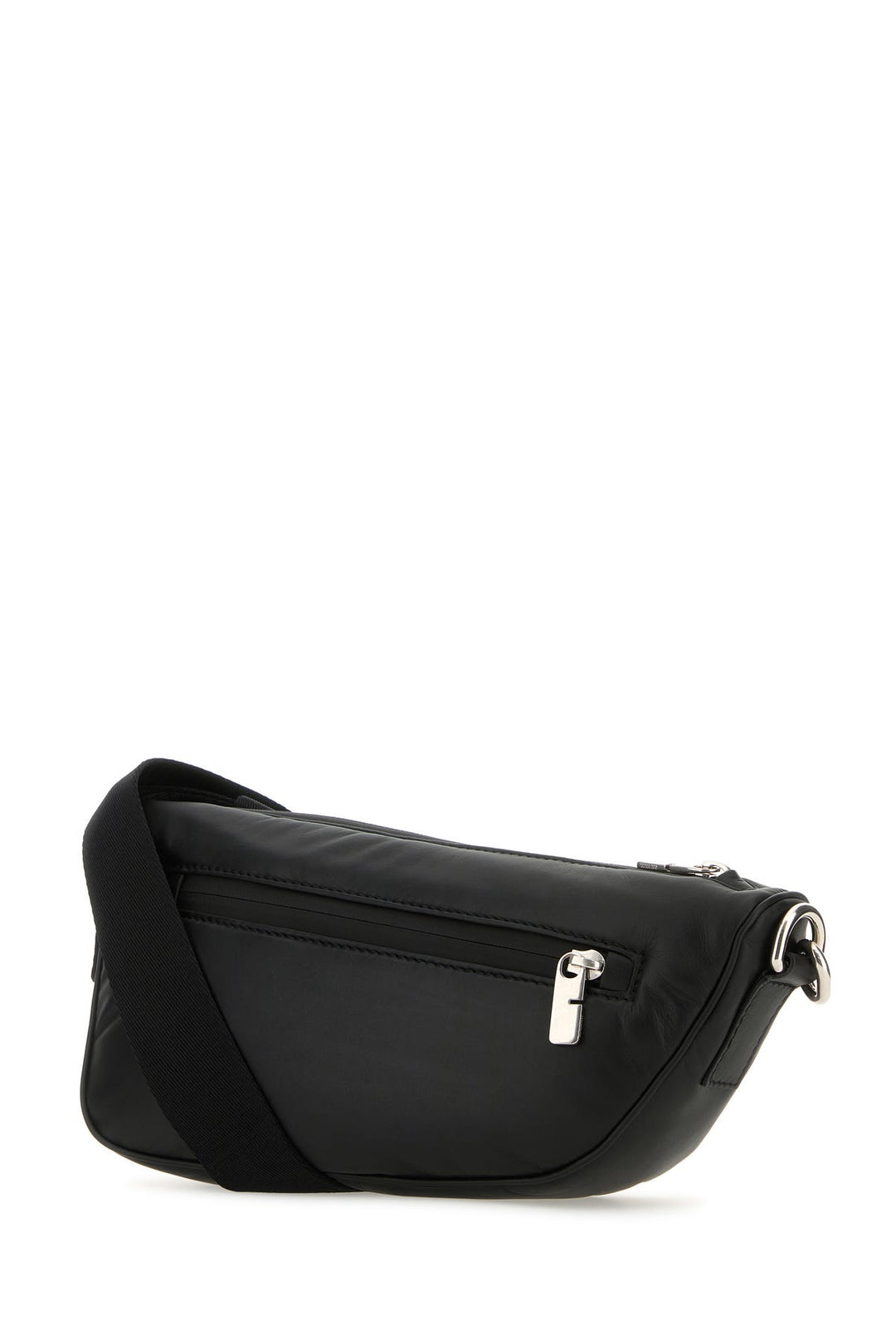 Black leather Shield crossbody bag