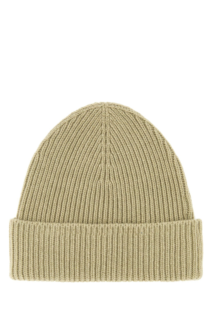 Khaki cashmere beanie hat