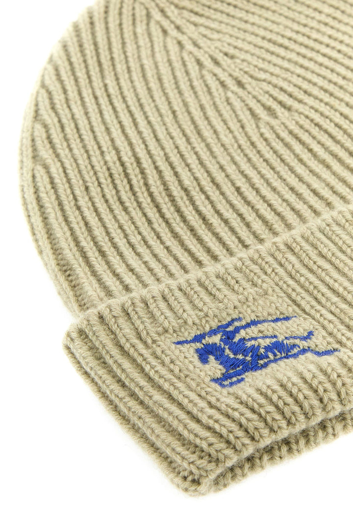 Khaki cashmere beanie hat