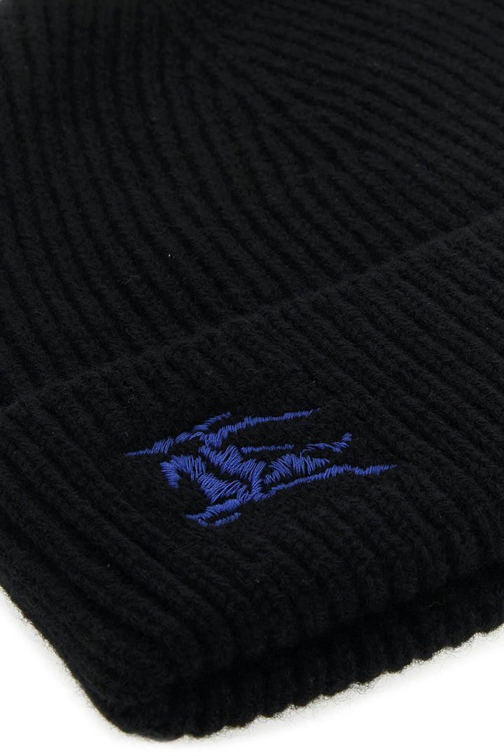 Black cashmere beanie hat