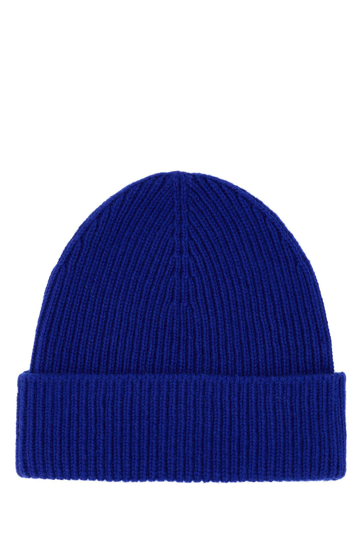 Electric blue cashmere beanie hat