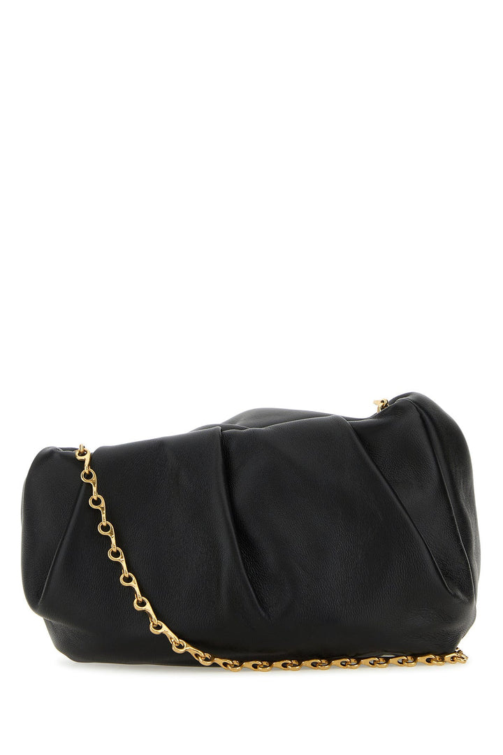 Black nappa leather Rose clutch