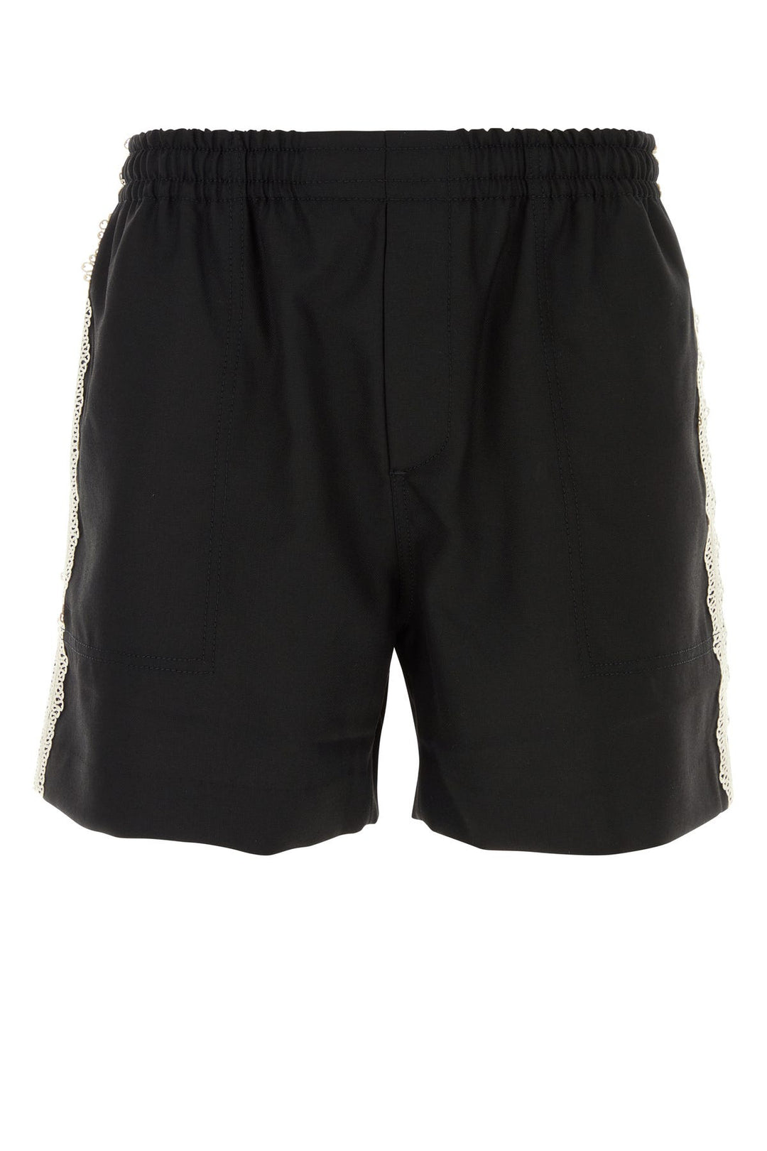 Black wool bermuda shorts