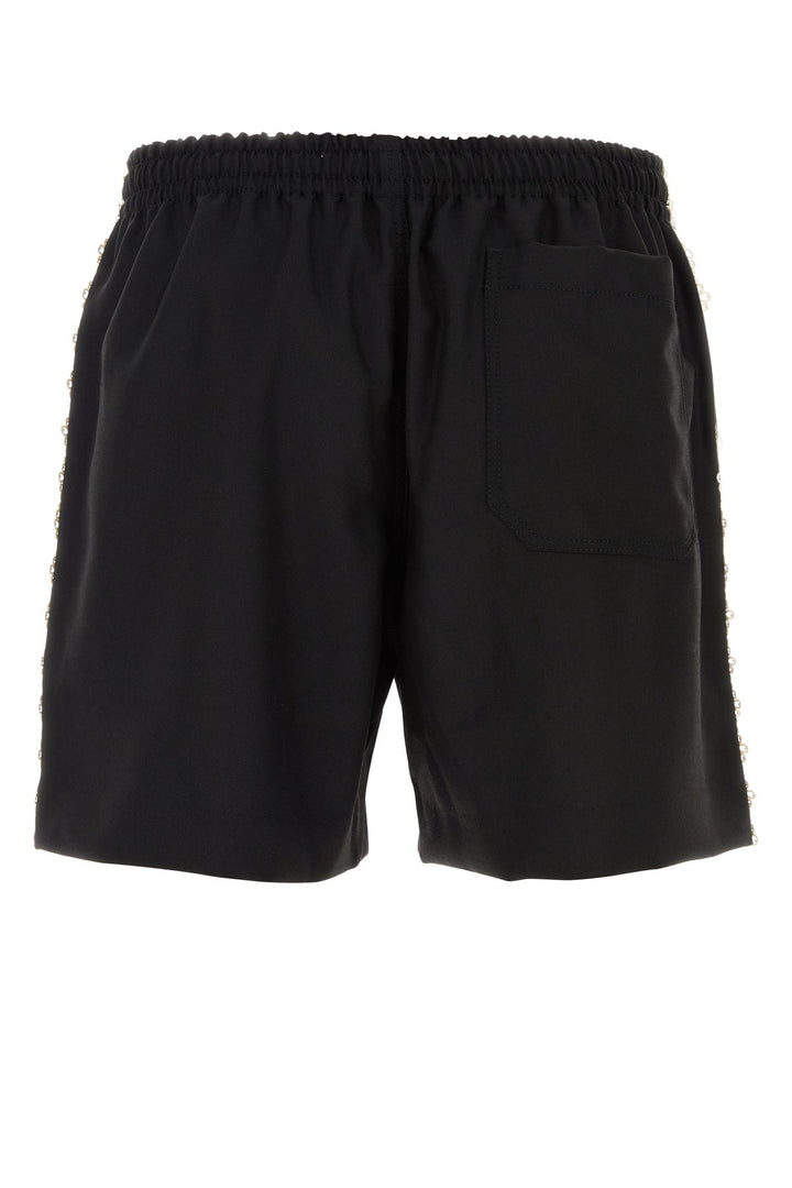 Black wool bermuda shorts