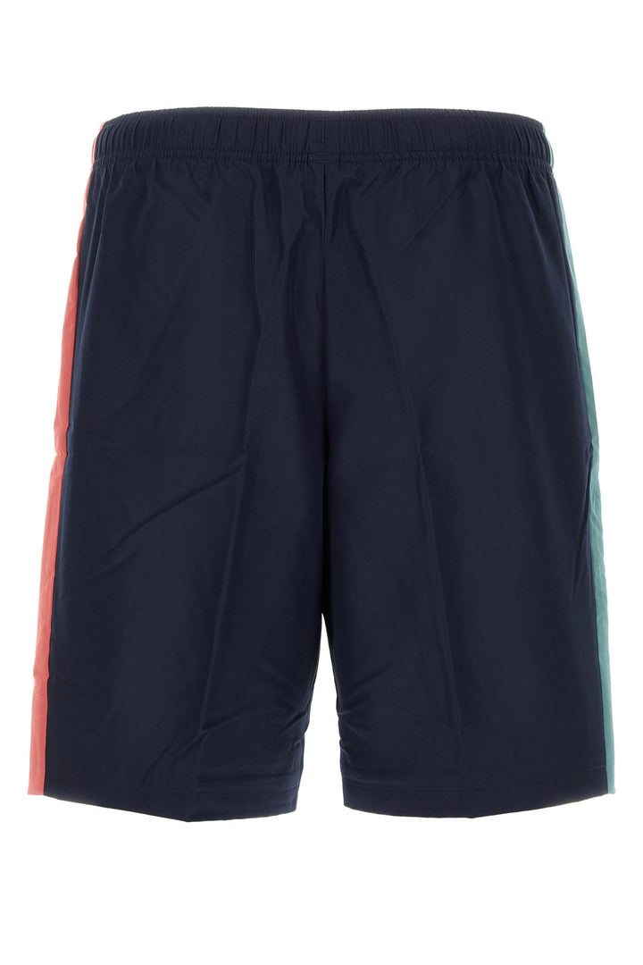 Midnight blue polyester bermuda shorts