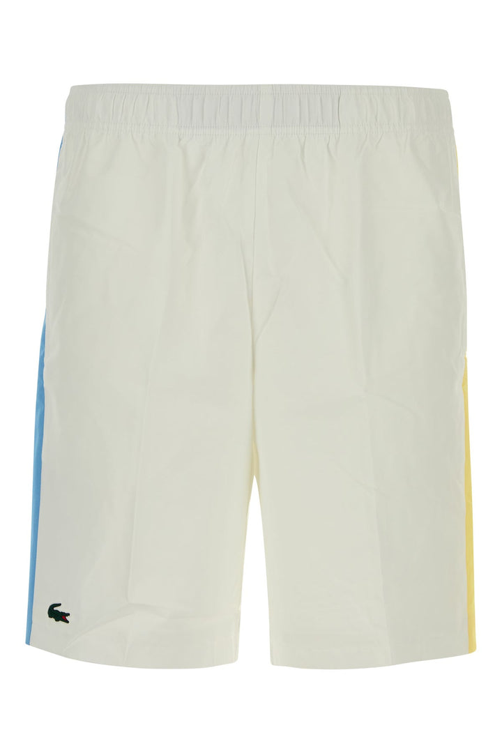 White polyester bermuda shorts