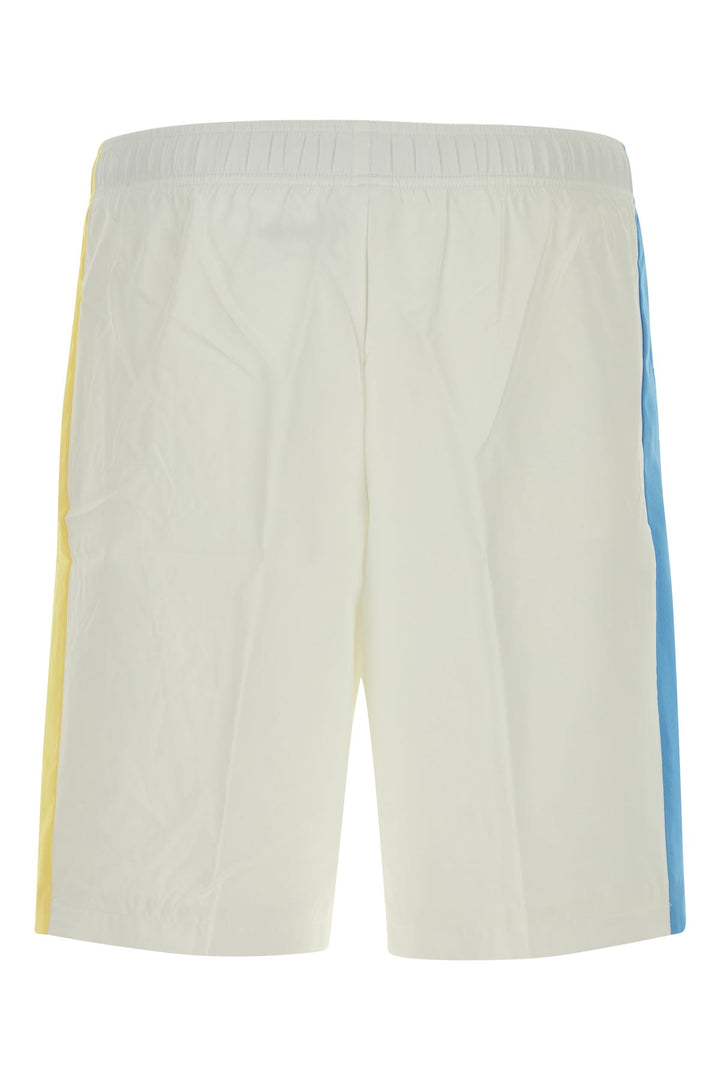 White polyester bermuda shorts