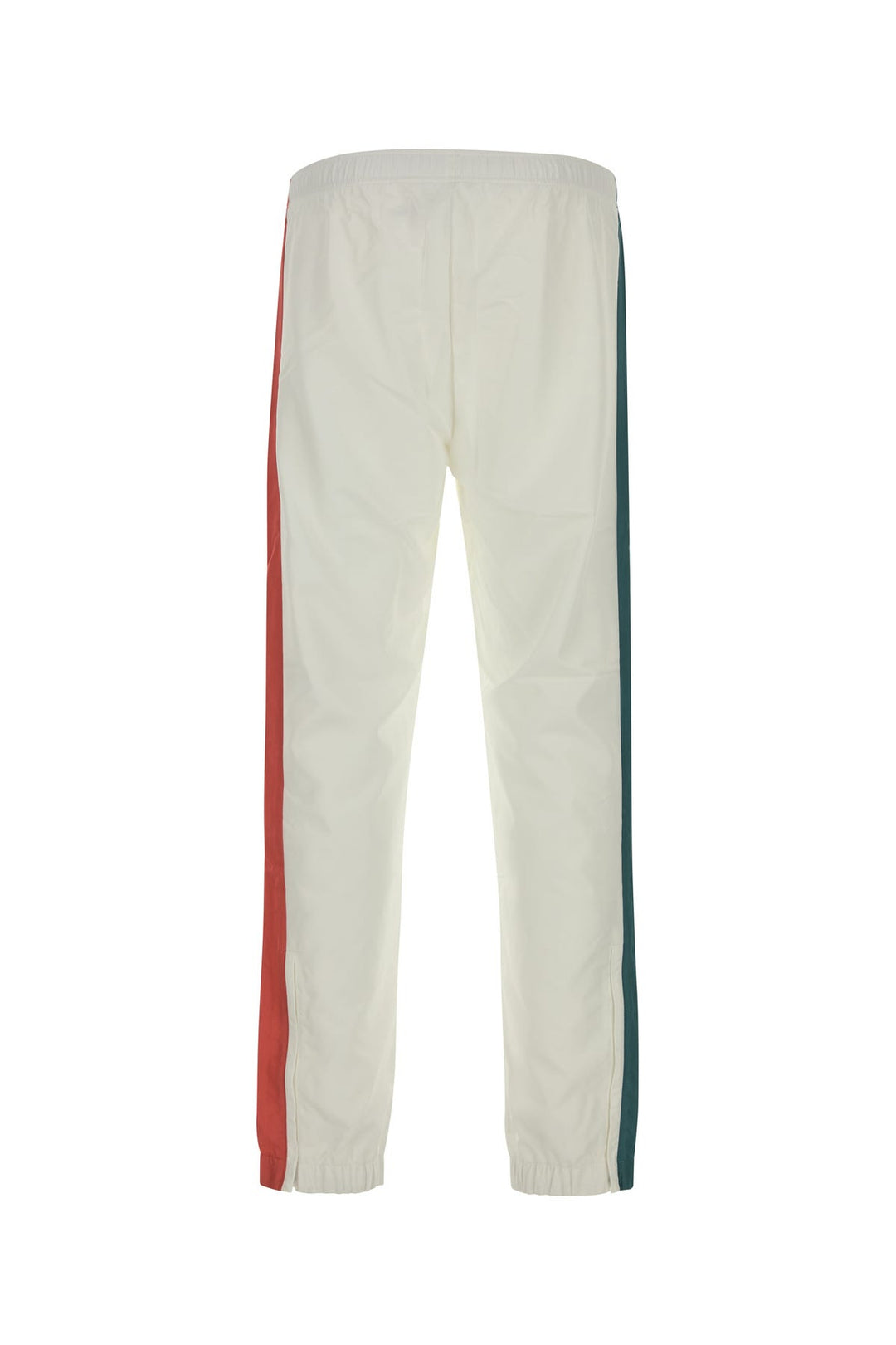 White polyester joggers