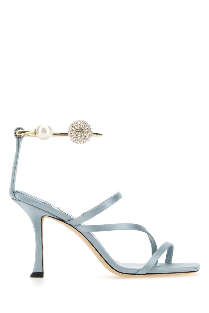 Powder blue satin Ottilia sandals