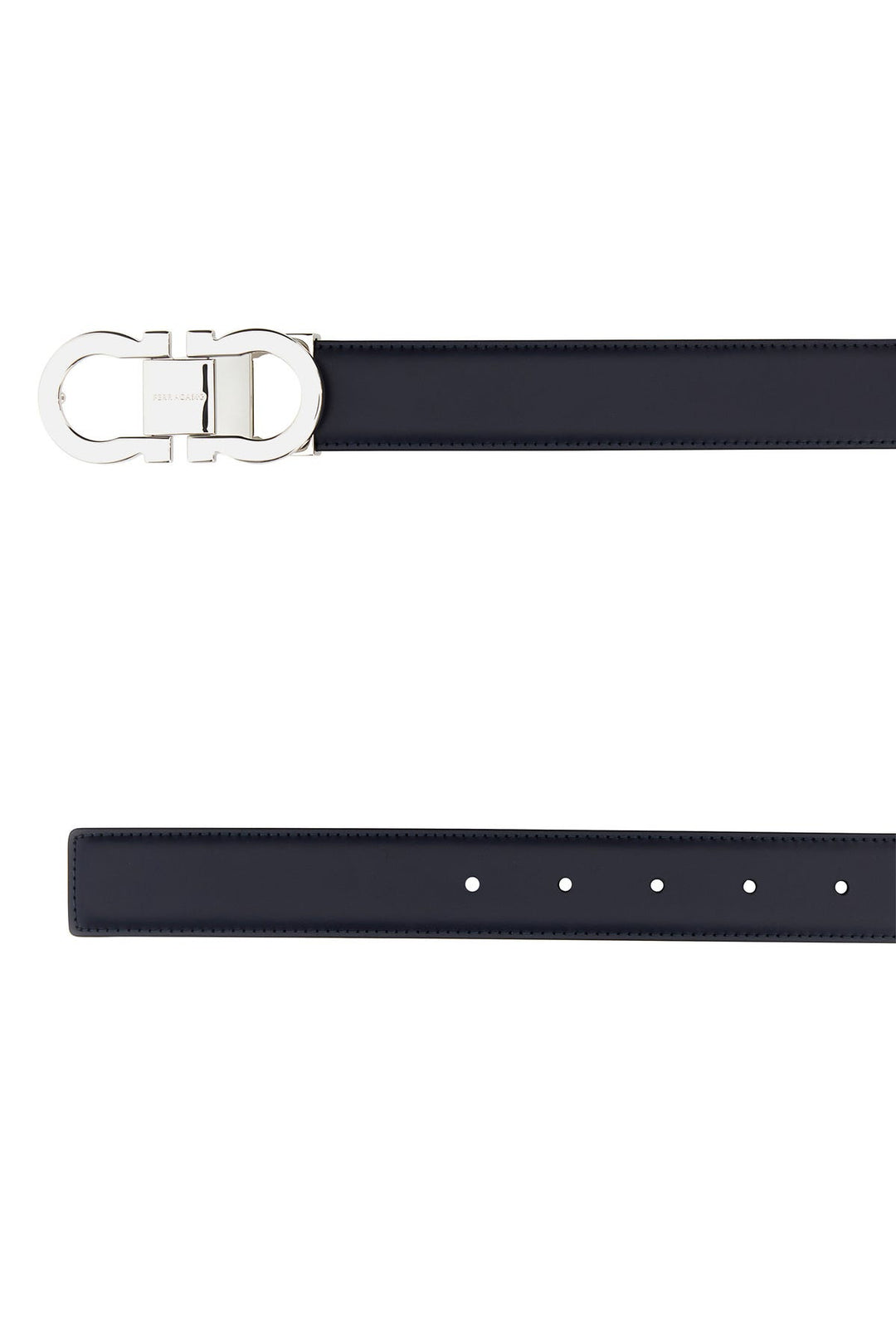 Midnight blue leather reversible belt