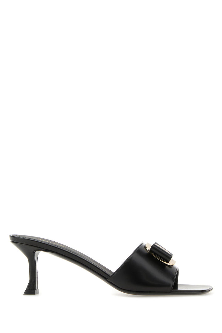 Black leather Zelie mules