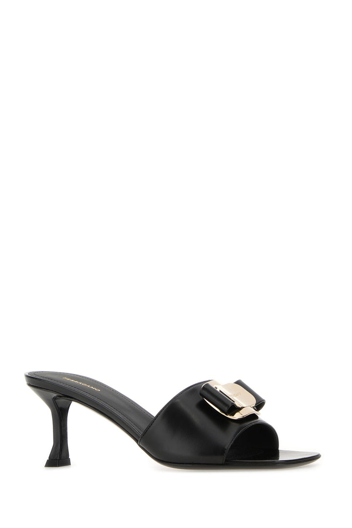 Black leather Zelie mules