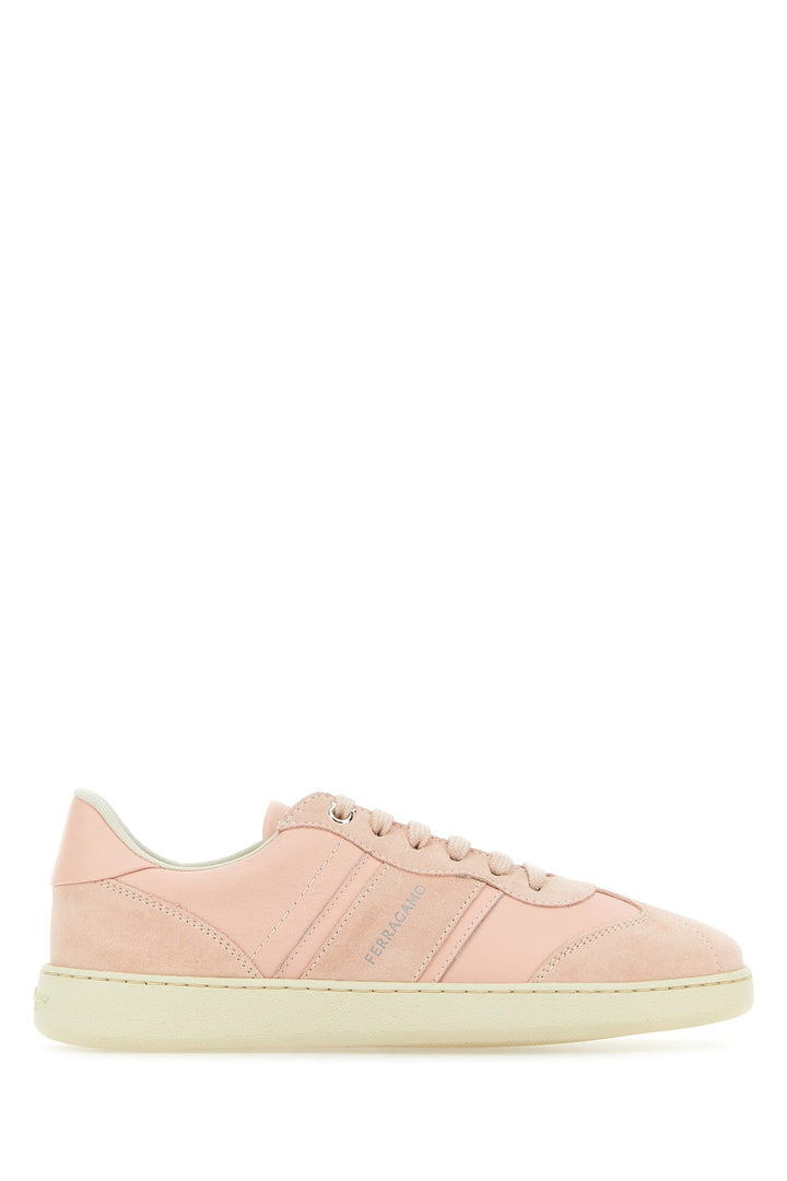 Pastel pink leather and suede Achille sneakers