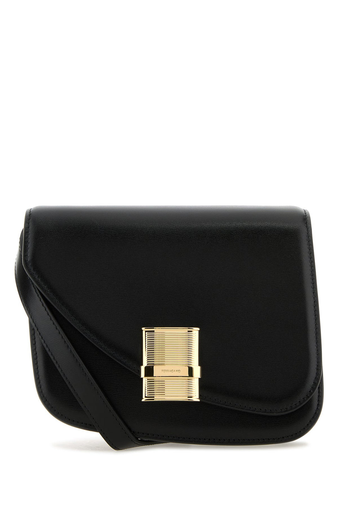 Black leather crossbody bag