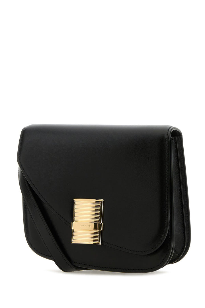 Black leather crossbody bag