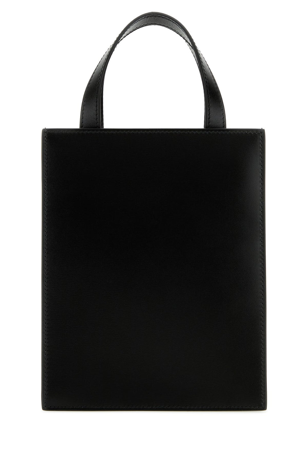 Black leather handbag