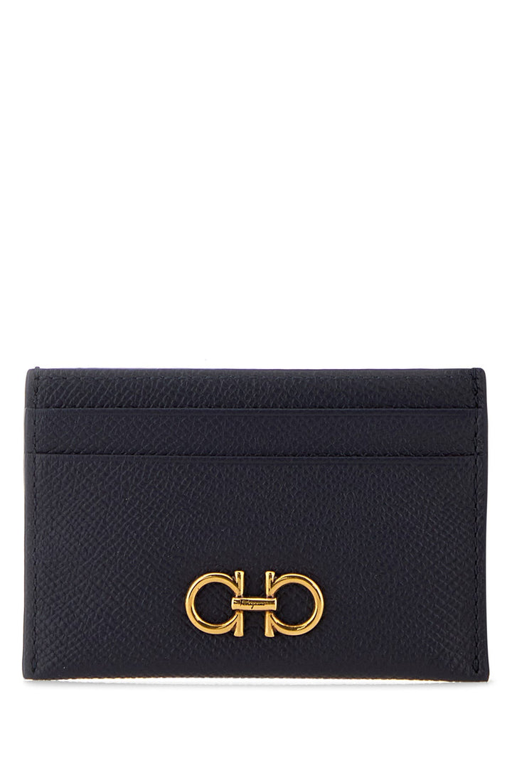 Navy blue leather card holder