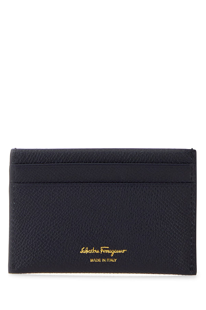 Navy blue leather card holder