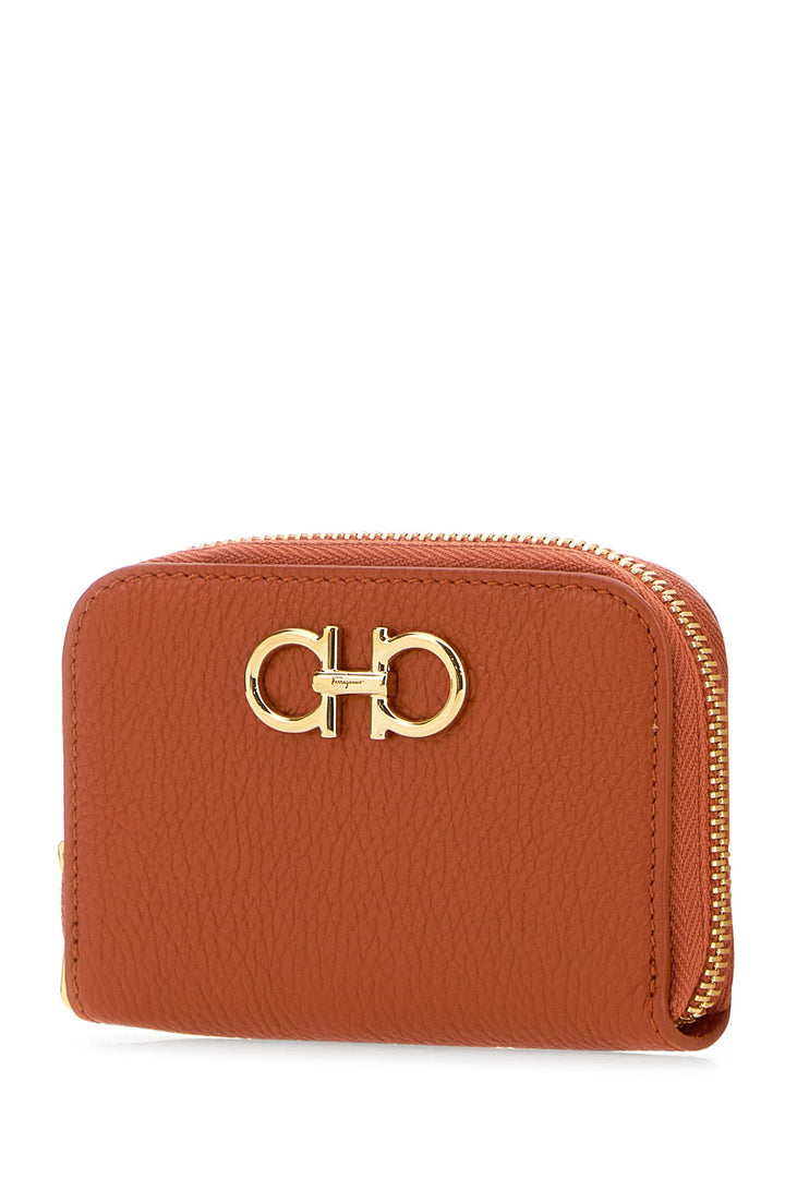 Orange leather wallet