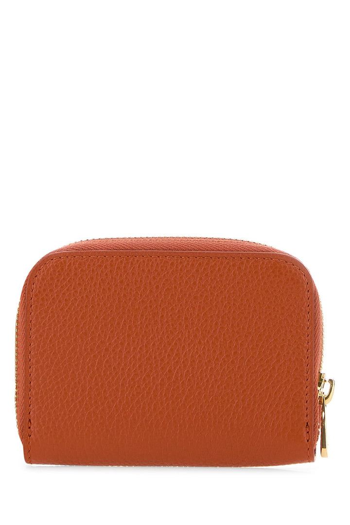 Orange leather wallet