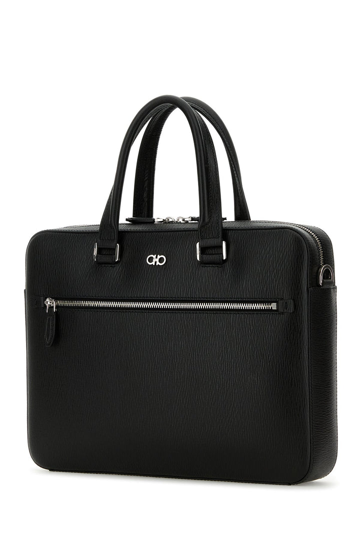 Black leather Revival briefcase