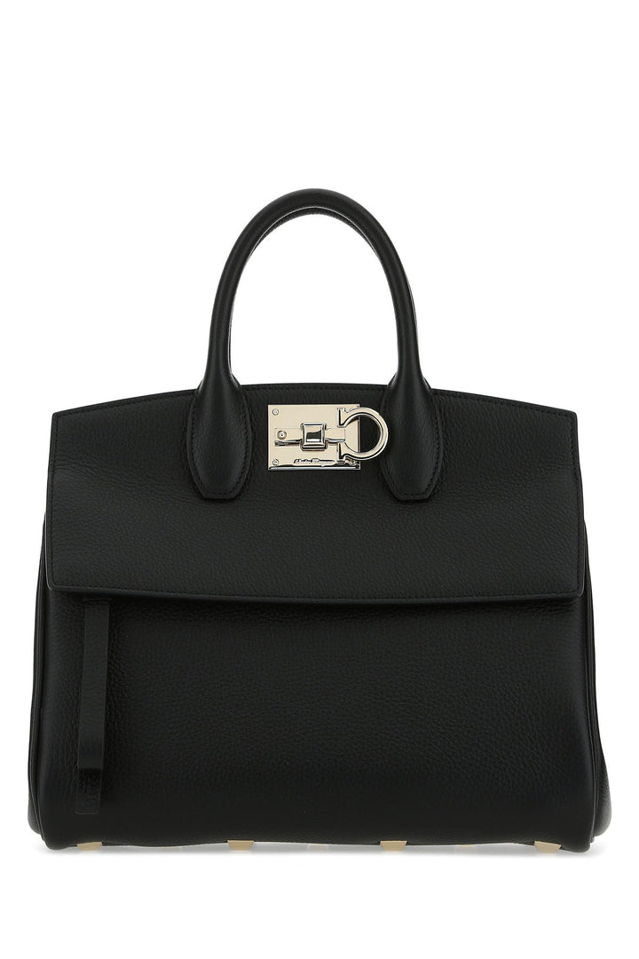 Black leather The Studio handbag