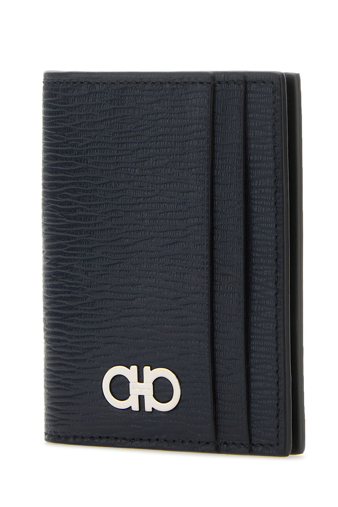 Black leather card holder