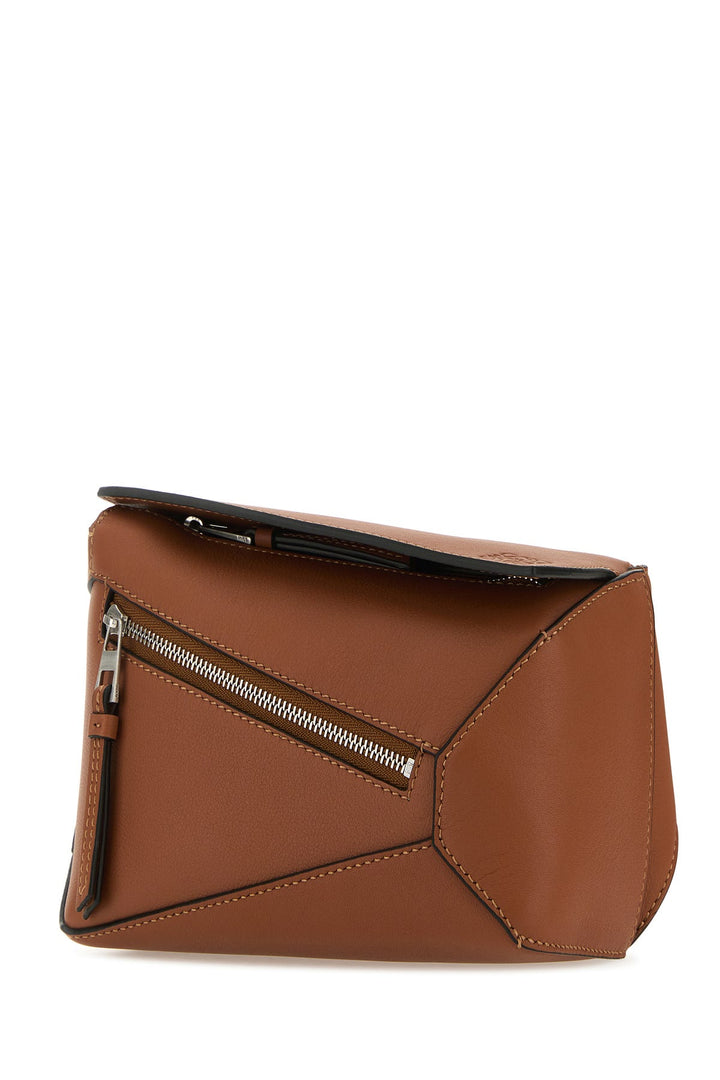 Brown leather mini Puzzle belt bag