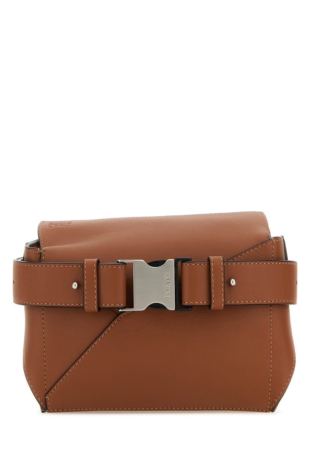 Brown leather mini Puzzle belt bag