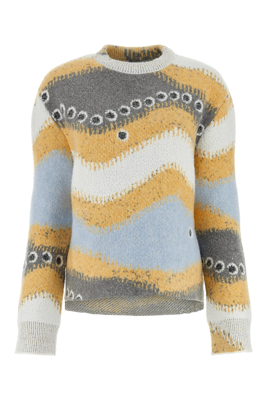 Multicolor stretch wool blend sweater