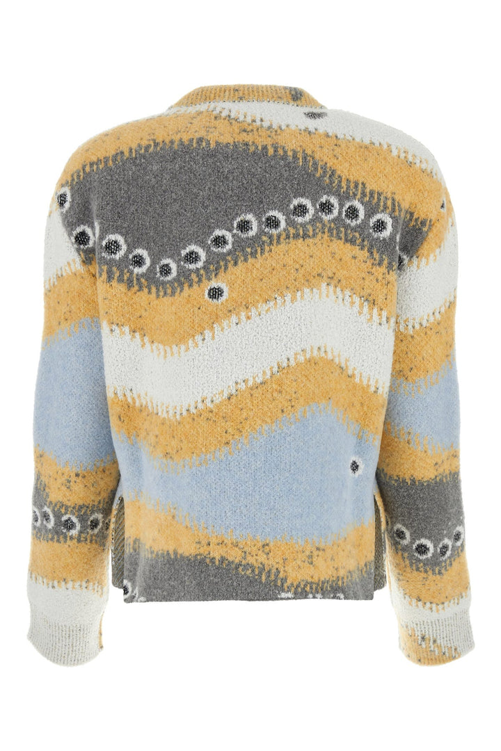 Multicolor stretch wool blend sweater