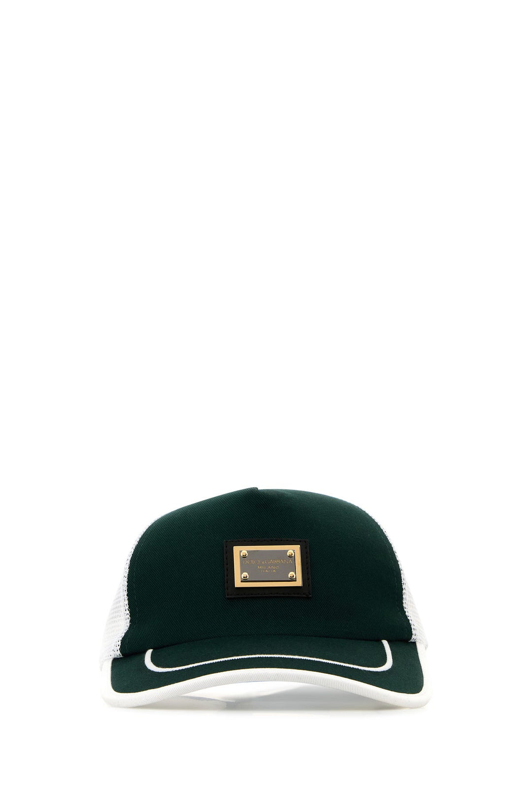 Two-tone cotton and mesh baseball cap