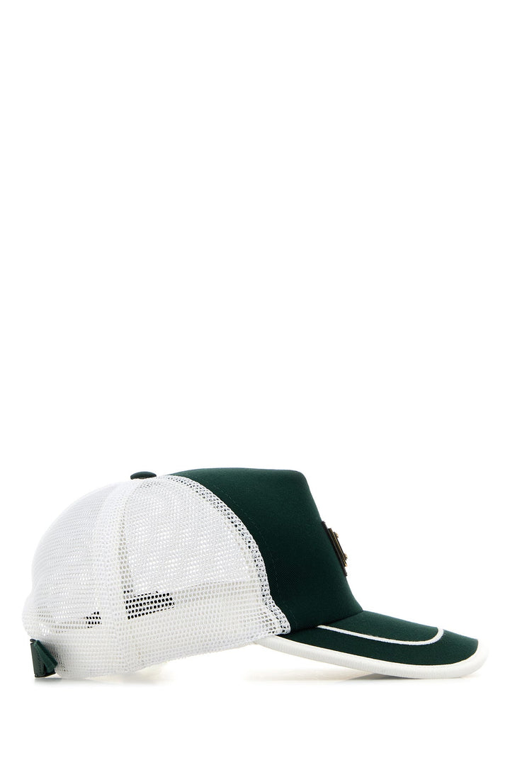 Two-tone cotton and mesh baseball cap