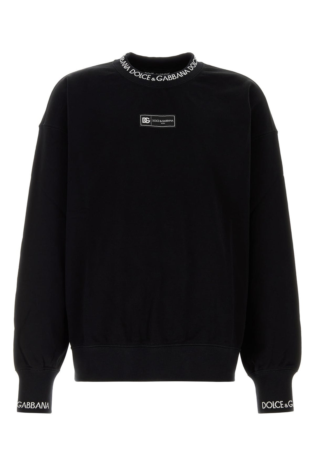 Black cotton blend sweatshirt