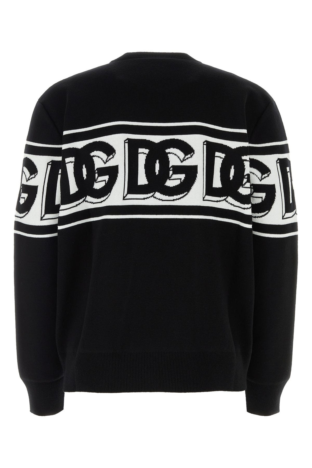 Black stretch polyester blend sweater