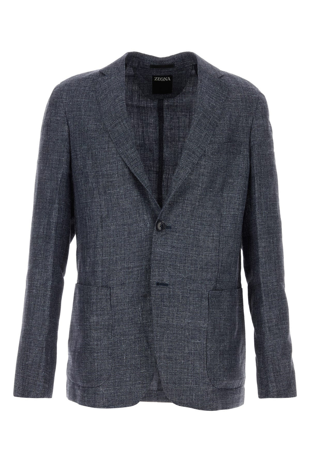 Blue linen blend blazer